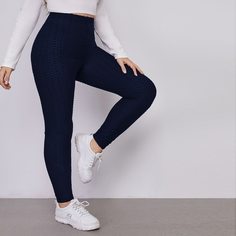 Однотонные леггинсы размера плюс Shein