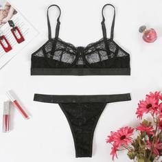 Комплект кружевного нижнего белья на косточках Shein