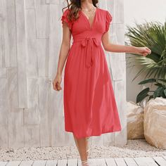 Платье с поясом Shein