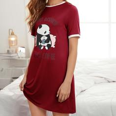 Пижама со слоганом и мультяшным узором Shein