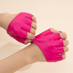 1 пара перчатки без пальцев из искусственной кожи Shein