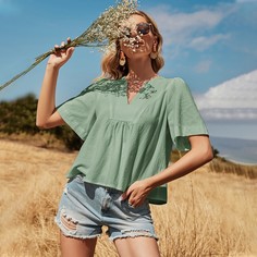 Однотонная блузка Shein