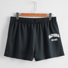 Шорты размера плюс с текстовым принтом Shein