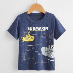 С карикатурой Повседневный Футболки для маленьких мальчиков Shein