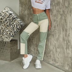 Контрастные короткие джинсы Shein