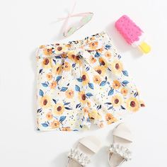Пояс Цветочный Бохо Шорты для девочек Shein
