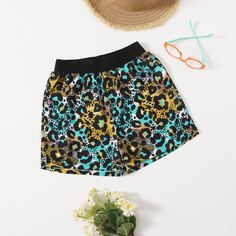 Шорты с принтом для девочек Shein