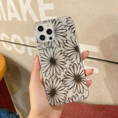 Прозрачный чехол для телефона с цветочным узором Shein