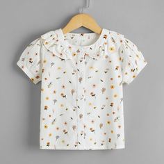 Блузка с цветочным принтом для девочек Shein