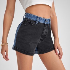 Контрастный Повседневный Джинсовые шорты Shein