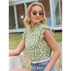 с оборками Цветочный Бохо Блузы Shein