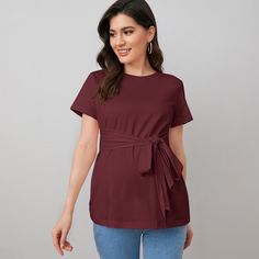 Футболка с узлом для беременных Shein