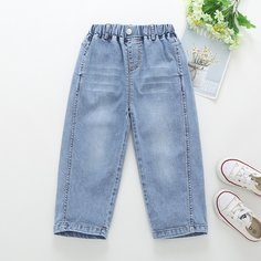 Одноцветный Джинсы для мальчиков Shein