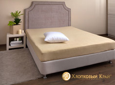 Простыня на резинке Хлопковый Край 140x200 см бежевый