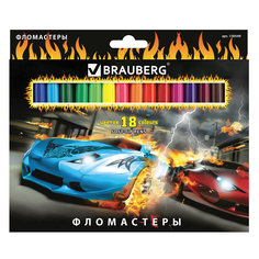 Фломастеры Brauberg InstaRacing, 18 цветов