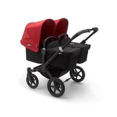 Коляска 2 в 1 для двойни Bugaboo donkey3 twin black/black/red