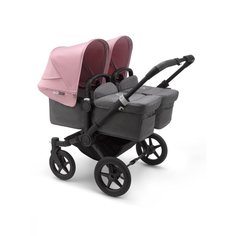 Коляска 2 в 1 Bugaboo donkey3 twin black/grey melange/soft pink
