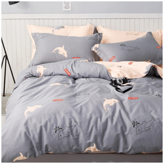 Комплект постельного белья, евро, Letto, 2 нав. 50х70см, сатин SM502-6