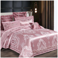 Комплект постельного белья, евро, Letto, Сатин-жаккард, 4 наволочки AJ514-6