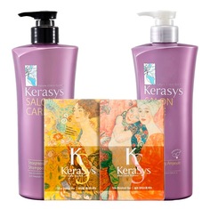 Подарочный набор Kerasys Salon Care Выпрямление №5 (Шампунь, кондиционер,мыло 2шт)