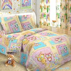 Комплект постельного белья, детский, Letto, Сова, (н)50х70см, хлопок