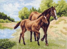 Канва с рисунком Матренин Посад Лошади, 37*49 см 687