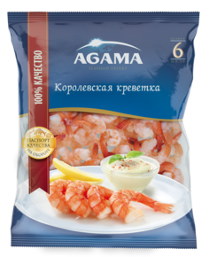 Креветки Agama коралловый дракон очищенные с хвостом варено-мороженые