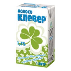 Молоко Клевер стерилизованное 1,5% 1 л бзмж Издательство Clever