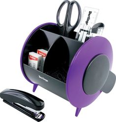 Настольный органайзер Berlingo "Satellite", 9 предметов, черно-фиолетовый Greenwich Line