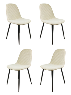 Комплект стульев (4 шт.), СтолБери, Storm, велюр бежевый, металлокаркас чёрный матовый