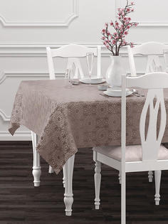 Скатерть DeNASTIA 140х200 см, Талисман, светло-коричневый E020153