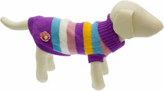 Свитер для собак Каскад в полоску, женский, фиолетовый, L, длина спины 35 см