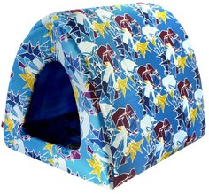 Домик для кошек, для собак ZooExpress Оригами, Лазурный, 40x34x34см