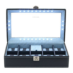 Шкатулка для хранения 9 часов со светодиодной подсветкой, Friedrich Lederwaren 32059-5