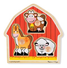 Melissa&Doug Набор из серии Мои первые пазлы - Животные с фермы, 3 элемента