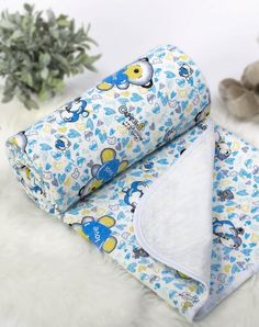 Одеяло-покрывало трикотажное детское (100х140) Карапуз (голубое) Артпостель