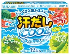 Освежающая соль для ванны "Asedashi Cool" с экстрактами томата и люффы Hakugen