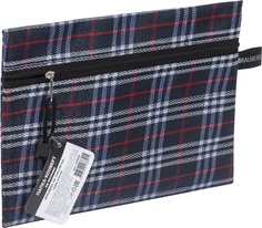 Папка-конверт Brauberg Elegant 224050, А5, 238х180 мм, ткань, клетка, на молнии Greenwich Line