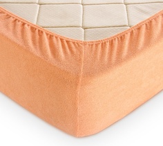 Простыня махровая на резинке 90х200, персик Текс Дизайн