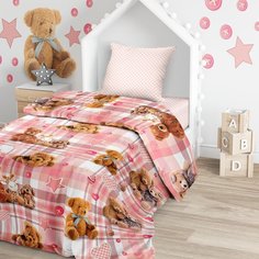Комплект постельного белья Тейковский ХБК Juno (70х70) Плюшевые мишки 1,5-спальный