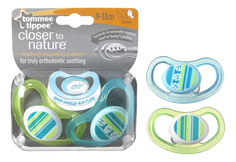 Пустышка Tommee Tippee силиконовая 9-18 мес 2 шт. C-AIR в ассорт.