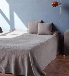 Покрывало хлопковое тонкое LUXBERRY VINCENT серое сепия 150х210