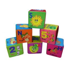 Мягкие кубики "Английский алфавит и цифры", 6 кубиков Учитель