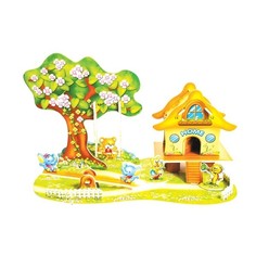 Картонный 3D-мини-пазл "Мультяшный рай" (29 деталей) Zilipoo