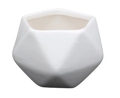 Горшок мини, керамический пятиугольный для цветов, 8x7 см, цвет: белый, арт. AR072 Китай