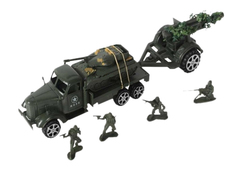 Игровой набор Shantou Грузовик военный с танком и солдатиками