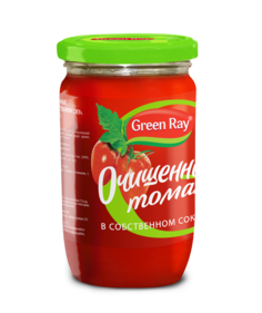 Томаты Green Ray очищенные в собственном соку 720 г Грин Рэй
