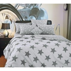 Пододеяльник евро макси 220х240 поплин Орион серый ФАВОРИТ