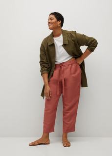 Укороченные брюки изо льна - Cotili8 Mango