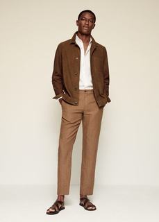 Брюки изо льна slim fit - Oyster Mango